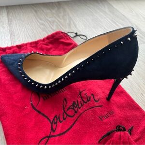 Christian Louboutin Navy Suede Studded Heels Size 39